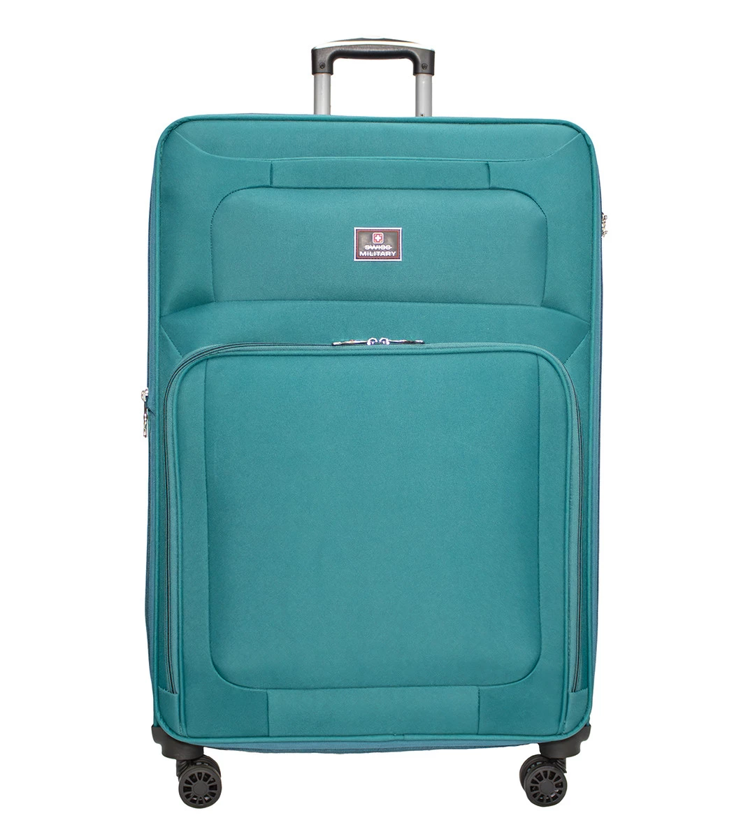 Titanium Teal Soft Trolley Luggage Bag, Polyester, Large Storage Capacity, 75 cm