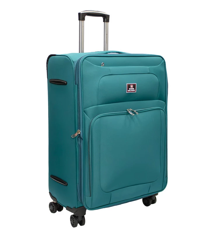 Titanium Teal Soft Trolley Luggage Bag, Polyester, Large Storage Capacity, 65 cm