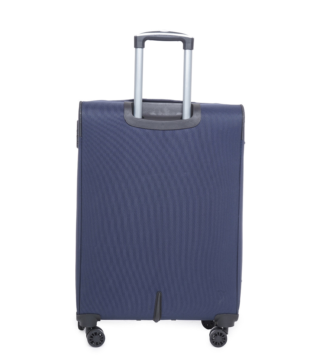 Titanium Navy Blue Soft Trolley Luggage Bag, Polyester, Large Storage Capacity,  55cm