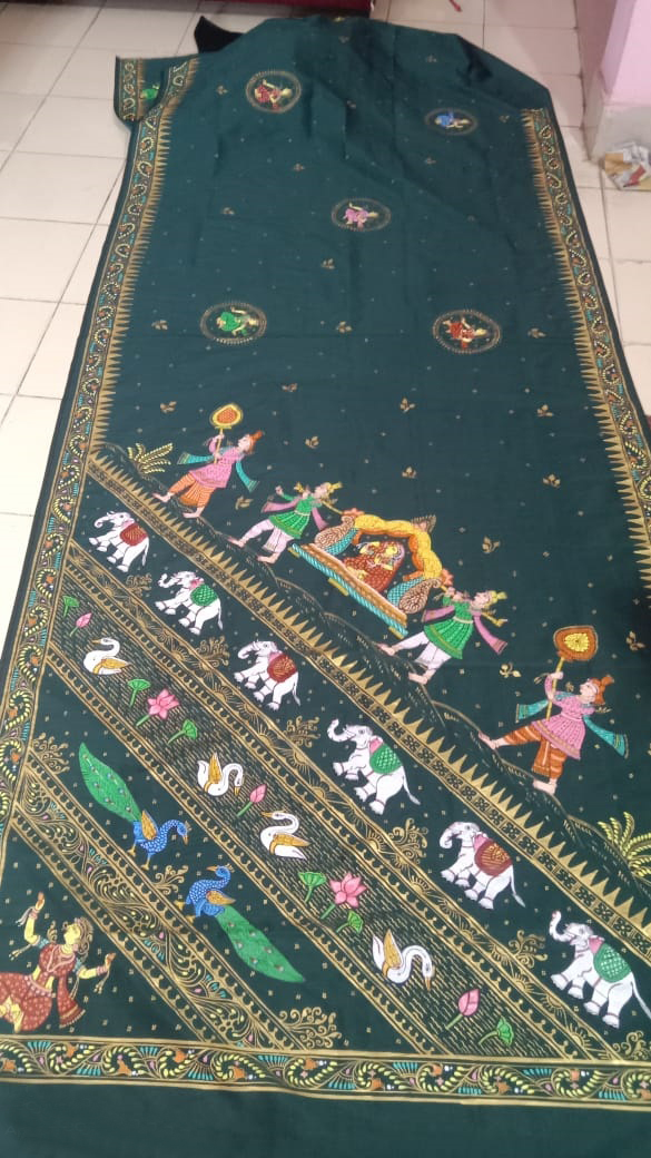 Tasar silk saree barat 