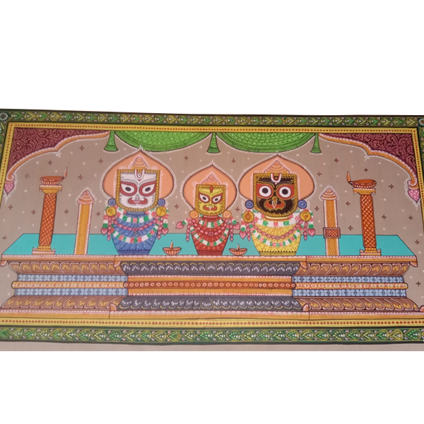 Shree Jagannath Pattchitra Painting On Tasar Cloth