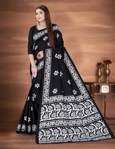 Black Cotton Sarees