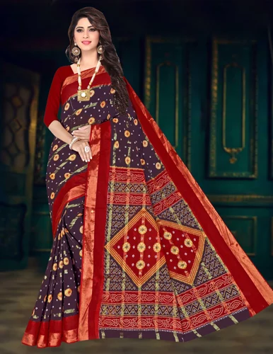 Cotton Bandhani Saree