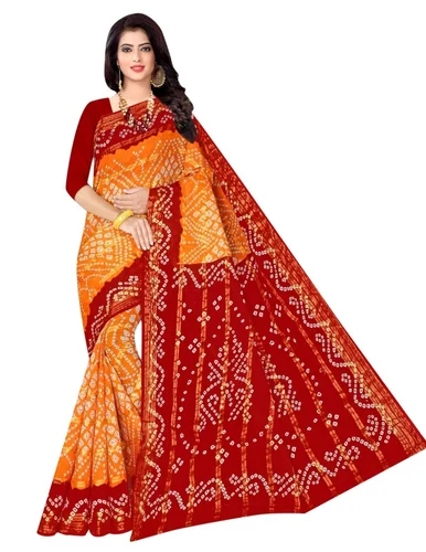 Karishma Cotton Sarees Color Red Gold