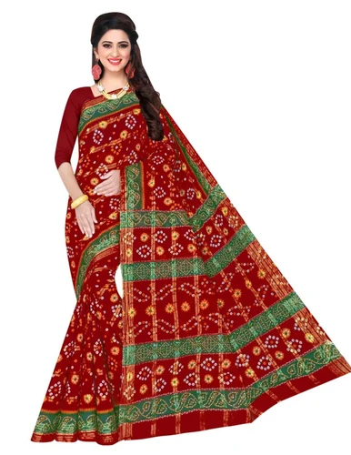 Karishma Cotton Sarees Color Red Gold