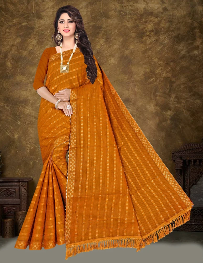 Chanderi Cotton Saree Color in Yellow