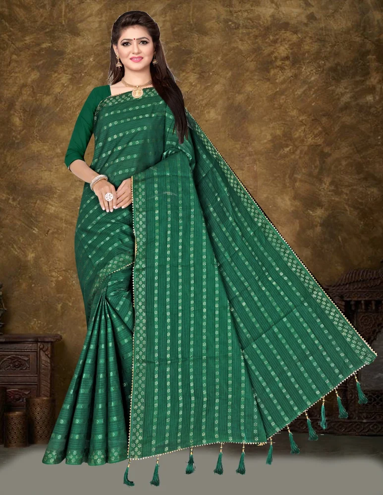 Chanderi Cotton Saree Color in Green