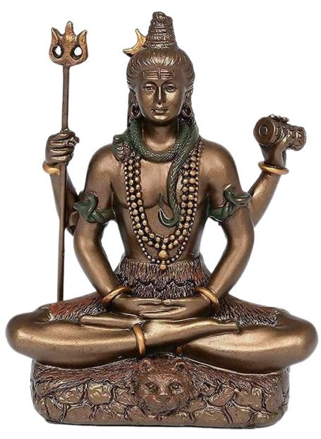 Lord Shiva Brown Color Statue Car Dashboard Idol, Shiv Ji for Living Room, Home & Office Pooja Room Show Piece