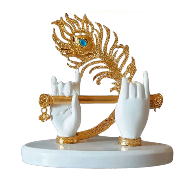 Krishna ji Divine Hands in White Color for Car Dashboard Home, Office and Living Room