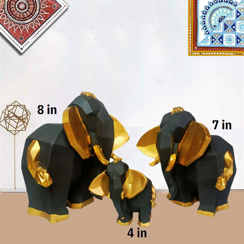 Diamond Elephant Family Set Of 3 for Home Decoration, Living Room, Birthday, Living Room, Farewell, New Year, Birthday, Thanksgiving 8 inch, 7 inch and 4 inch