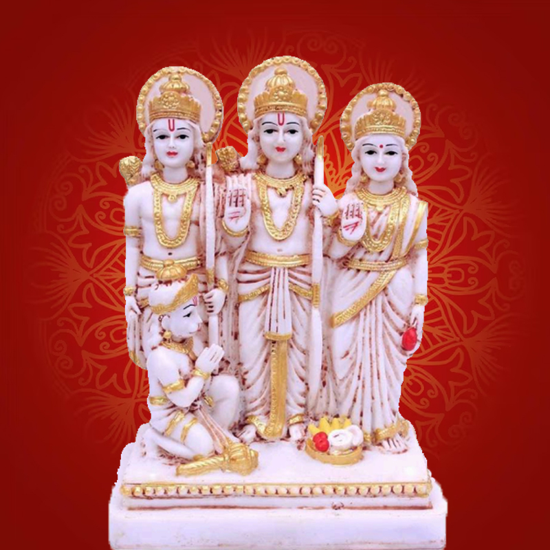 Ram, Laxman, Sita and Hanuman Ji  Statue for  Home, Office and Worship Room Showpiece 4 inch