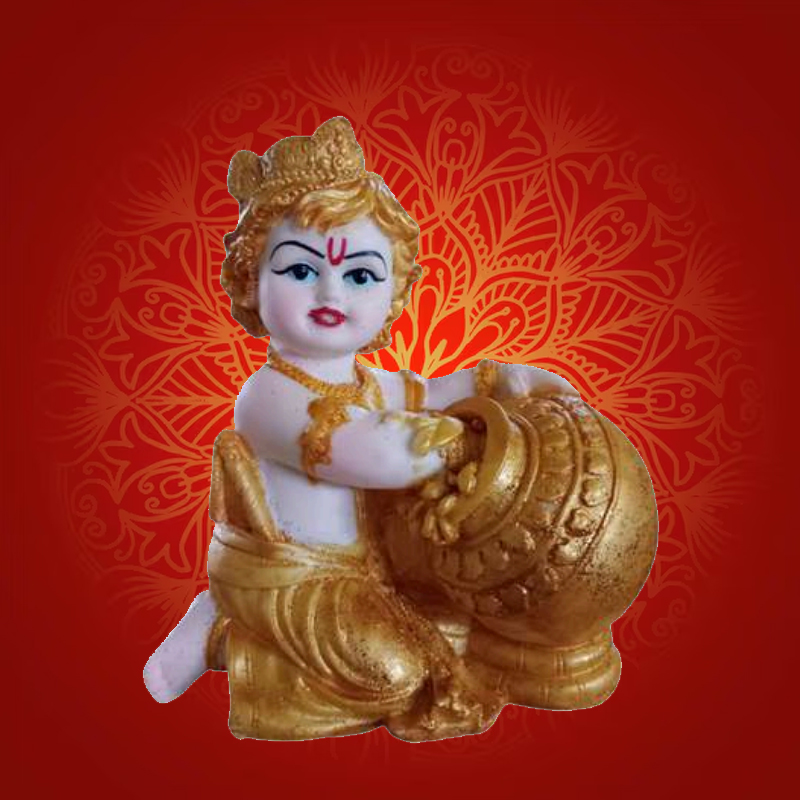 Golden Gopal Statue for Home Décor, Gifting for Birthday, Anniversary Showpiece 5 inch