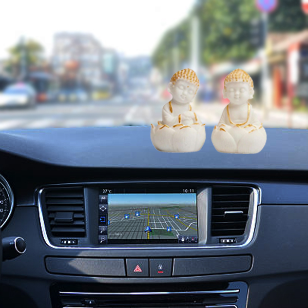 Cute Buddha set of 2 for Car Dashboard, Home Décor, Office Decor, Puja Room Showpiece 4 inch