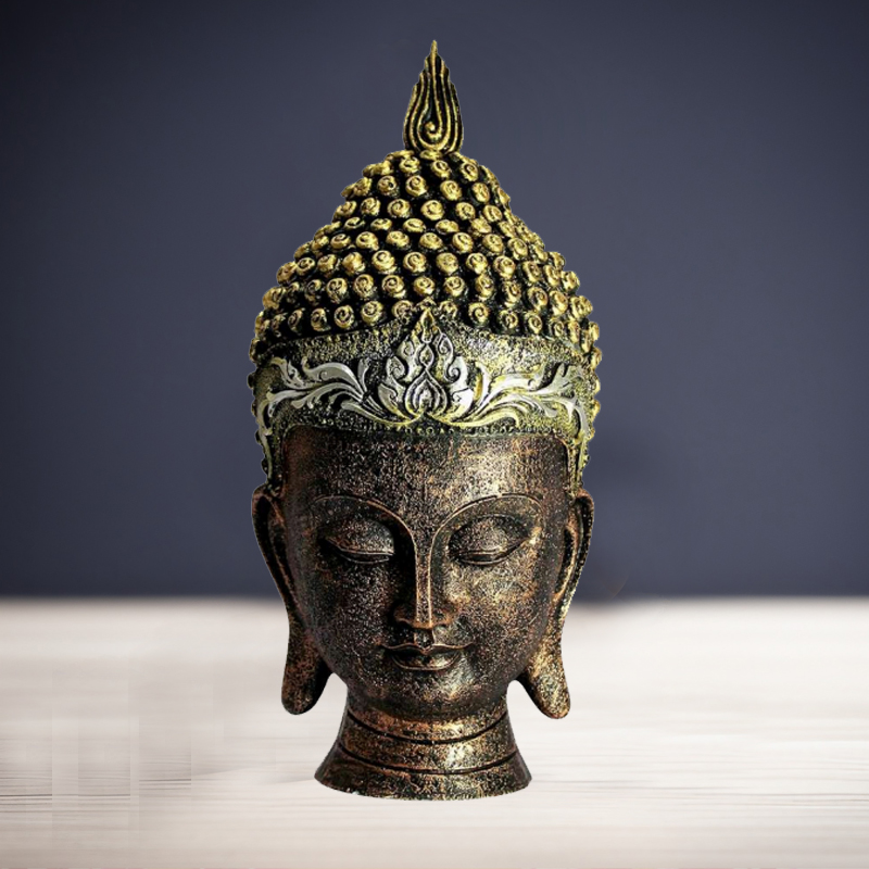 Buddha Head in Brown Color for Home Décor, Office Decor,  Gifting for Birthday, Anniversary Showpiece 10 inch