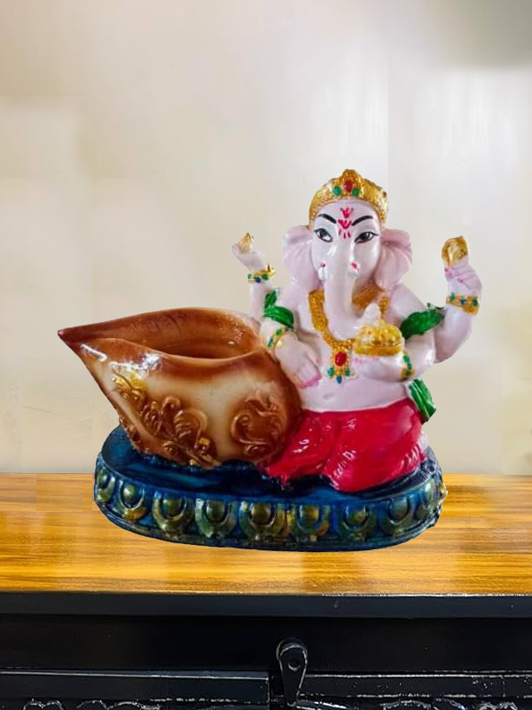 Diya Ganesh  for Home Décor, Office Decor,  Gifting for Birthday, Anniversary Showpiece 5 inch