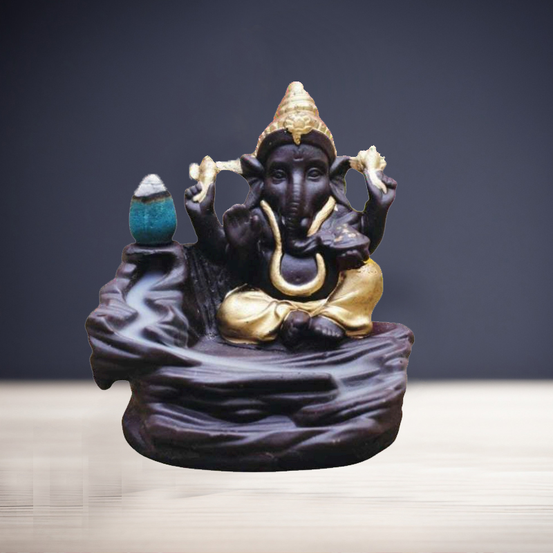 Smoke Fountain Ganesh for Home Décor, Office Decor,  Gifting for Birthday, Anniversary Showpiece 4.5 inch