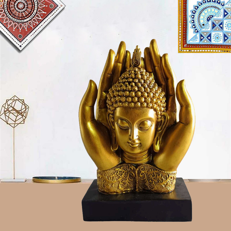 Palm Buddha for Home Décor, Office Decor,  Gifting for Birthday, Anniversary Showpiece 10 X 6 inch