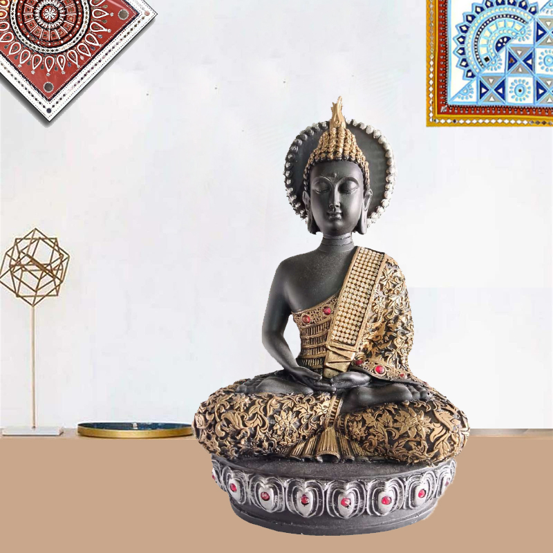 Chakker Buddha for Home Décor, Office Decor,  Gifting for Birthday, Anniversary Showpiece 11.5 inch