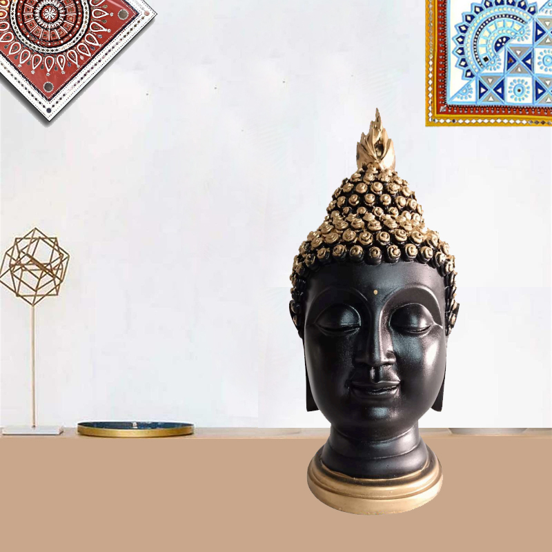 Buddha Head for Home Décor, Office Decor,  Gifting for Birthday, Anniversary Showpiece 9.5 inch