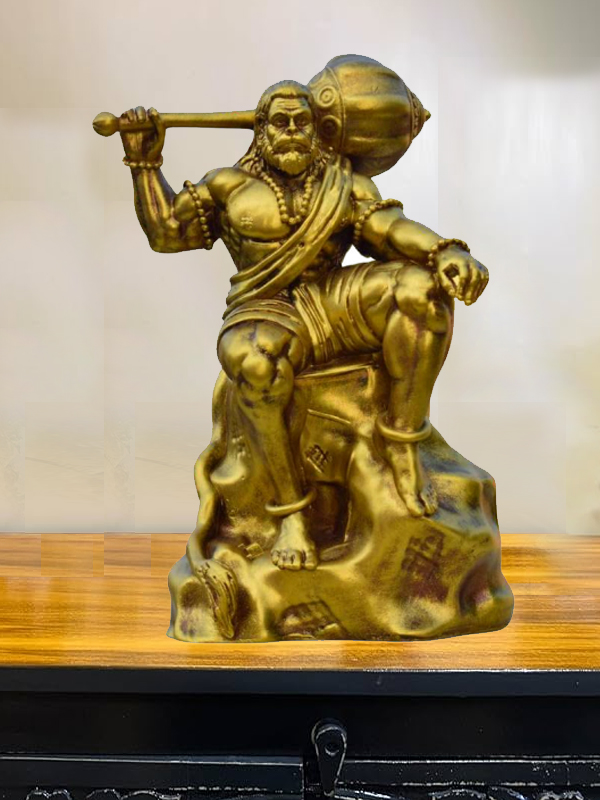 Bahubali Sitting Hanuman Statue for Car Dashboard, Home Décor, Gifting for Birthday, Anniversary Showpiece 5.5 inch