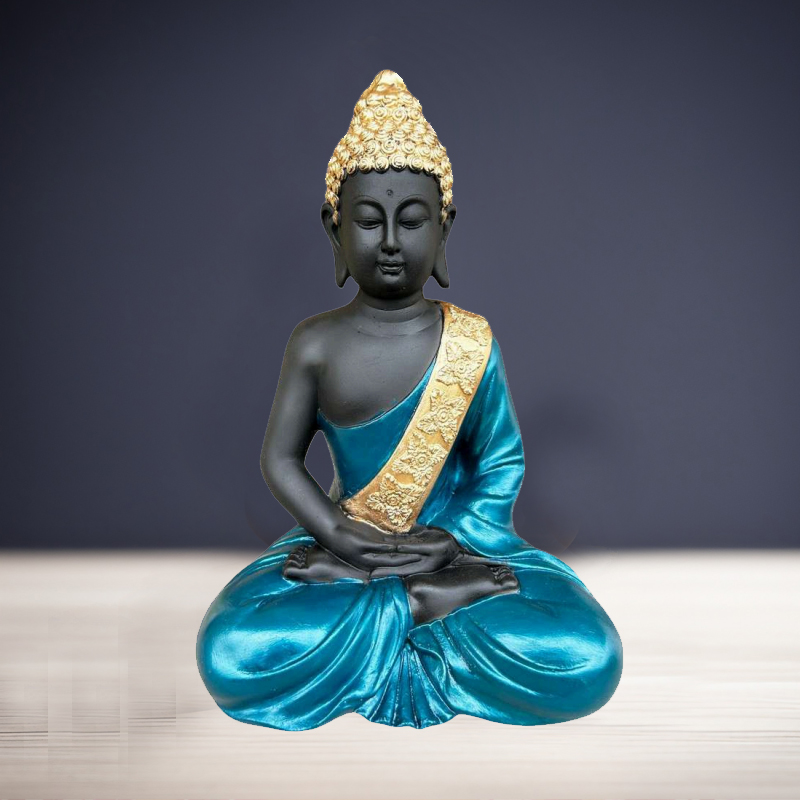 Meditation Buddha in Blue Color for Home Décor, Office Decor,  Gifting for Birthday, Anniversary Showpiece 10 inch