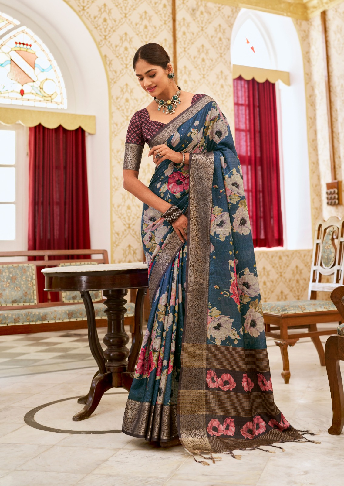 Kotha silk jequard special edition color blue 