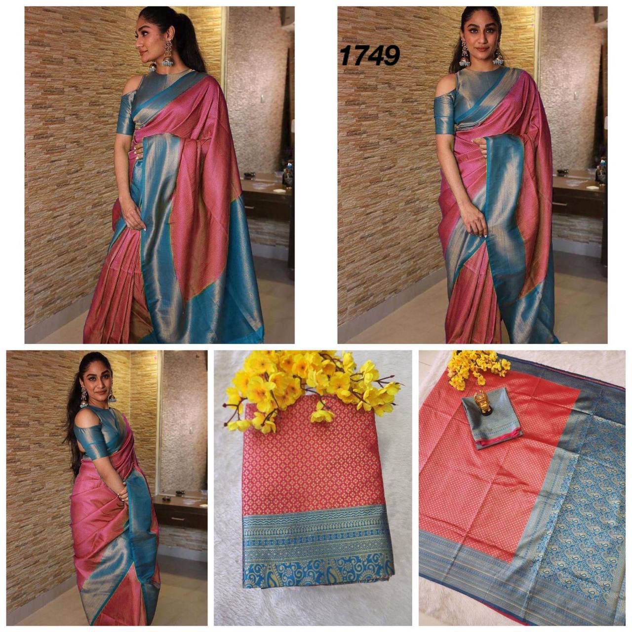 Breathable Organic Banarasi Sarees color 