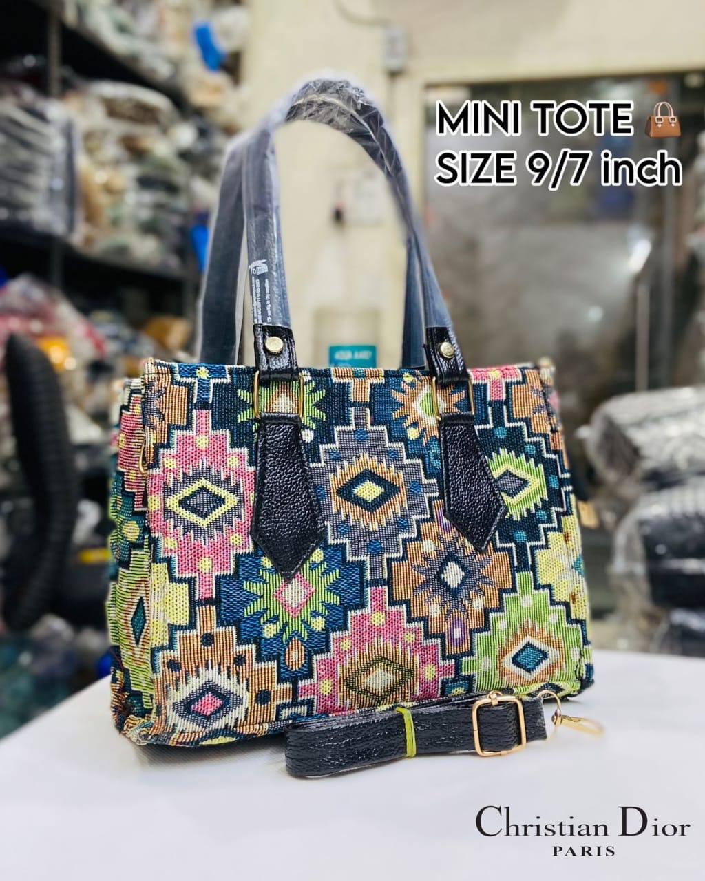 MINI TOTE COMES SLING BAG Blue strip 1