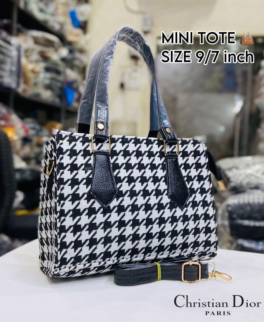 MINI TOTE COMES SLING BAG Black strip 7