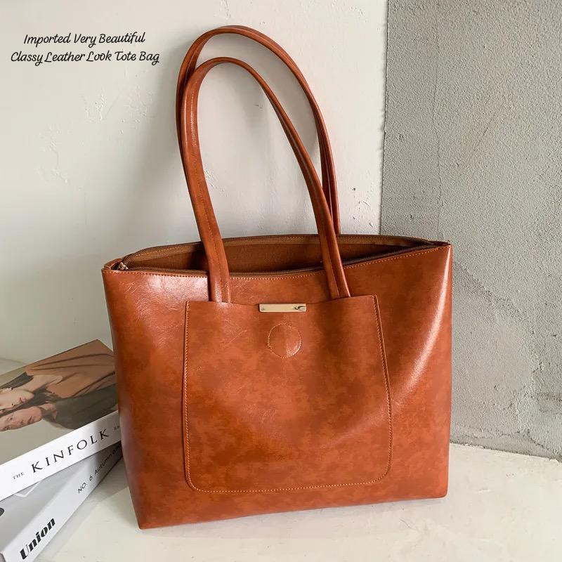 Beautiful & Classy Leather Look TOTE BAG